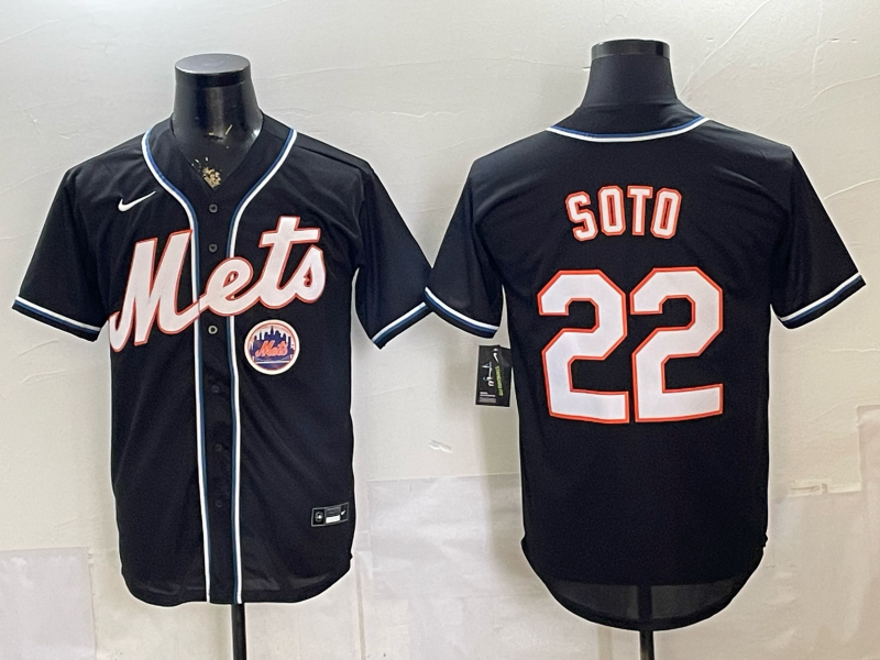 Men New York Mets #22 Soto black 2025 MLB Nike jersey 0528004